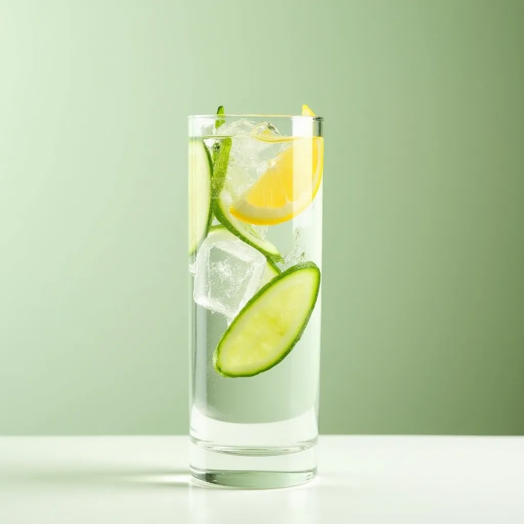 Verre d'eau fraîche avec des tranches de citron