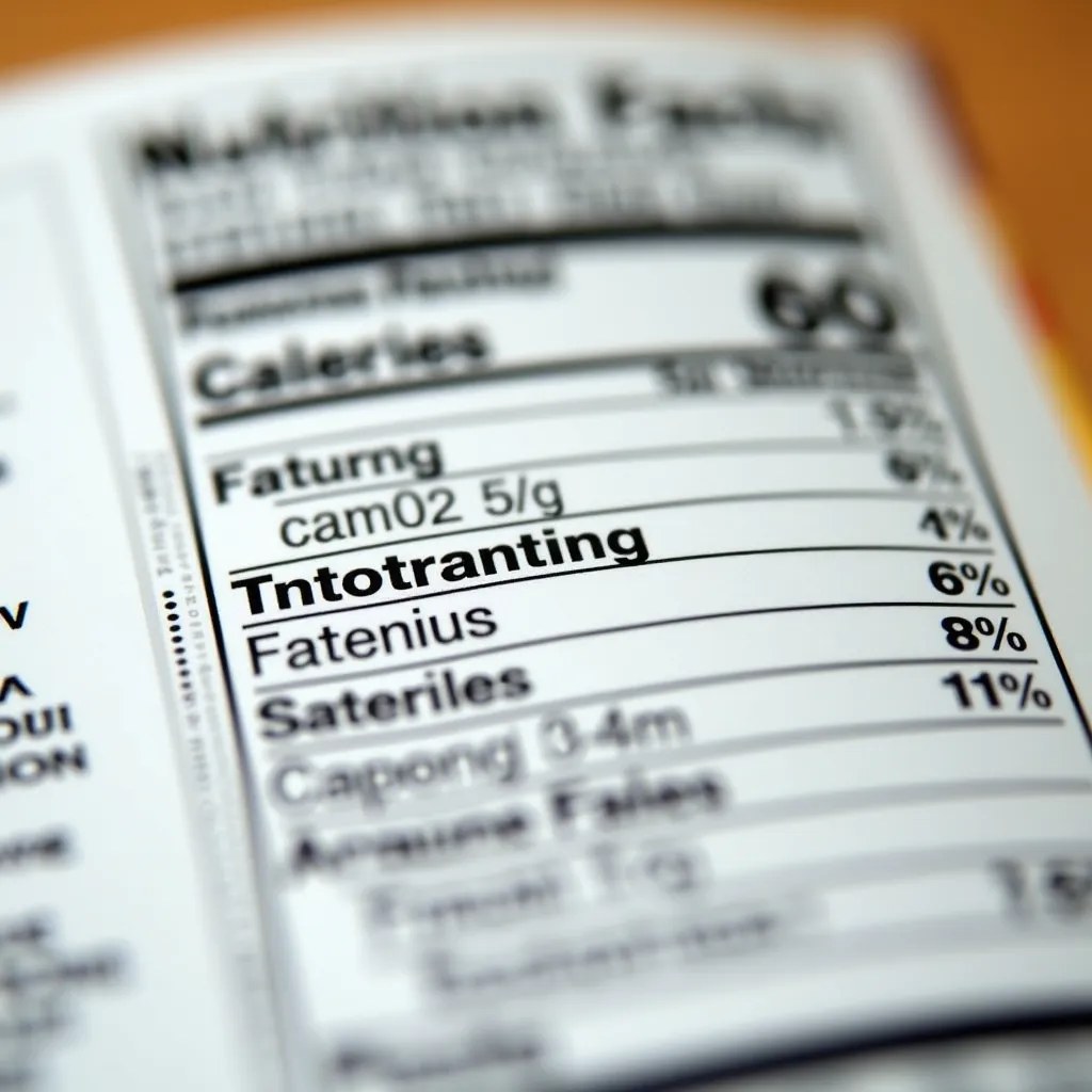 Gros plan sur une étiquette nutritionnelle de produit